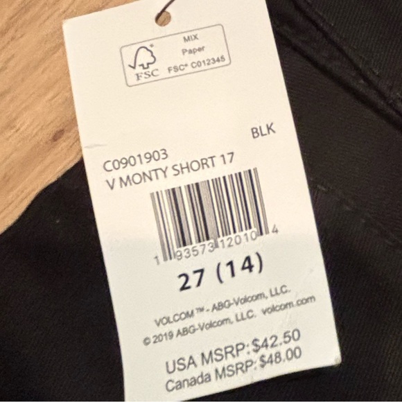 Volcom Stretch Chino Shorts NWT - Picture 3 of 3